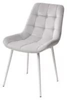 Стул ХОФМАН, цвет H-09 Светло-серый, велюр / белый каркас М-City Стул ХОФМАН, цвет H-09 Светло-серый, велюр / белый каркас М-City