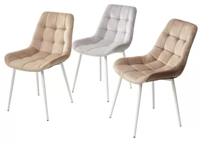 Стул ХОФМАН, цвет H-09 Светло-серый, велюр / белый каркас М-City Стул ХОФМАН, цвет H-09 Светло-серый, велюр / белый каркас М-City