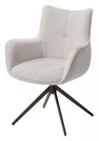 Стул PRATO 360 град поворот с возвратом BOSTON-102 латте, ткань / медный брашированный, ®DISAUR