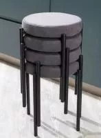 Табурет СТЭК штабилируемый B5 Капучино, велюр / черный каркас, М-City