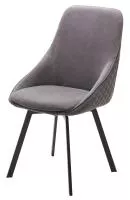 Стул КАСА (CASA), 360 град. поворот. B28 Темно-серый, велюр / черный каркас