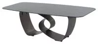 Стол ТОВЕ (TOVE) 240 цвет ЧЕРНЫЙ (GREY), стекло BUBBLE  / Шоколадное золото  ®DISAUR