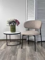 Стул TREND NS04 Крем, букле / черный каркас, М-City Стул TREND NS04 Крем, букле / черный каркас, М-City