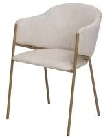 Стул ДИЛЛ, цвет RAIN 8 слоновая кость, велюр / шампань каркас М-City