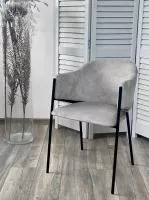 Стул ДИЛЛ, цвет  Lana 80 серый, ткань / черный каркас М-City Стул ДИЛЛ, цвет  Lana 80 серый, ткань / черный каркас М-City