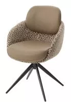 Стул ГРЕЙС (GRACE) 360 град цвет ТЕМНЫЙ ЛАТТЕ 36-14/ HUNTER-400, экокожа/ткань/ ТЕМНО-СЕРЫЙ, ®DISAUR
