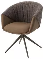 Стул ГИССЕН (GISSEN) 360 град., цвет КОФЕ HP032-08A PU / V885-1, экокожа / ткань / ЛАТТЕ, ®DISAUR
