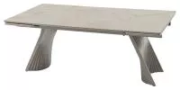 Стол ГОРАЦИО 200 см - 280 см раскладной, цвет Остра Бьянко (OSTRA BIANCO GLOSSY), керамика / Латте