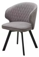 Стул СКАТ (SKAT) 360 град. поворот. цвет B22 Серый, велюр / черный каркас