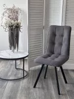 Стул ДАРЛИНГ 360 град. поворот. B28 Темно-серый, велюр / черный каркас, М-City