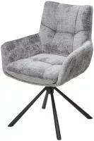 Стул EILAT 360 град. поворот с возвратом, Cremona-95 серый, ткань / Черный, ®DISAUR