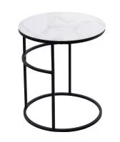 Журнальный столик Френсис Белый мрамор, стекло/ черный M-city