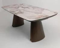 Стол IMBERT 180 GLOSS PATAGONIA, керамика на стекле/ брашированный каркас, цвет медный, ®DISAUR