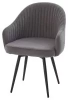 Стул ШЕЛЛ 360 град. поворот. B28 Темно-серый, велюр / черный каркас, М-City