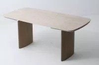 Стол CALVIN 180 MATTE ROME TRAVERTINE SOLID CERAMIC / Серый дуб, ®DISAUR