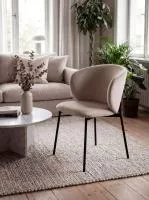 Стул БЕЛЛА, цвет H-06 Бежевый, велюр / черный каркас