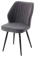 Стул РОССО 360 град. поворот. цвет B28 Темно-серый, велюр / черный каркас