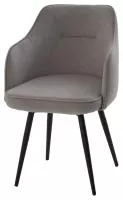 Стул ЛОРИС 360 град. поворот. B22 Серый, велюр / черный каркас, М-City