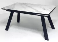 Стол МОРИС-2 140 БЕЛЫЙ МРАМОР АКТИВНЫЙ , керамика / Черный каркас, М-City Стол МОРИС-2 140 БЕЛЫЙ МРАМОР АКТИВНЫЙ , керамика / Черный каркас, М-City