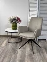 Стул YOZEF 360 град. поворот. HF017-09 Латте, экокожа / Черный, ®DISAUR