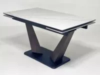 Стол ВИРДЖИНИЯ 140 MATTE БЕЛЫЙ МРАМОР, керамика / ЛЕСНОЙ ОРЕХ, ЧЕРНЫЙ, М-City Стол ВИРДЖИНИЯ 140 MATTE БЕЛЫЙ МРАМОР, керамика / ЛЕСНОЙ ОРЕХ, ЧЕРНЫЙ, М-City