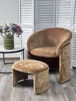 Кресло+оттоманка HUG AT5139-13 Коричневый, ткань/каркас металл в обивке AT5139-13 ®DISAUR Кресло+оттоманка HUG AT5139-13 Коричневый, ткань/каркас металл в обивке AT5139-13 ®DISAUR