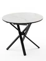 Стол СТЮАРТ D90 цвет ONYX SOFT CREAM, керамика / латте каркас