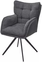 Стул ORTEGA 180 град.поворот. Brego-16 Темно-серый, ткань/ Maison 95 Темно-серый, PU/Черный, ®DISAUR Стул ORTEGA 180 град.поворот. Brego-16 Темно-серый, ткань/ Maison 95 Темно-серый, PU/Черный, ®DISAUR