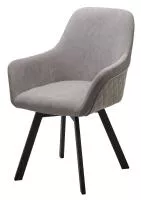 Стул ДЖЕТ (JET) 360 град. поворот. B22 Серый, велюр / черный каркас