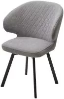 Стул ХИЛТОН 360 град., цвет B22 Серый, велюр / черный каркас