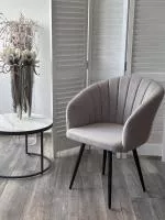 Стул МИШЕЛЬ 360 град. поворот. B22 Серый, велюр / черный каркас, М-City