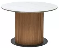 Стол MESA D120 цвет БЕЛЫЙ МРАМОР M326 / Каркас OAK, ®DISAUR