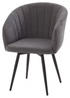 Стул МИШЕЛЬ 360 град. поворот. B28 Темно-серый, велюр / черный каркас, М-City