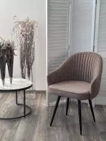 Стул ШЕЛЛ 360 град. поворот. B5 Капучино, велюр / черный каркас, М-City