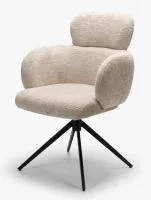 Стул САМУЭЛЬ (SAMUEL) 360 град, цвет МОЛОЧНЫЙ SOLO-111, ткань / ЧЕРНЫЙ каркас, ®DISAUR