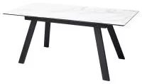 Стол МОРИС-2 140 MATTE БЕЛЫЙ МРАМОР, керамика / Черный каркас, М-City Стол МОРИС-2 140 MATTE БЕЛЫЙ МРАМОР, керамика / Черный каркас, М-City