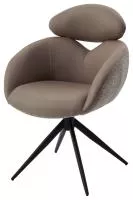 Стул ГУННАР (GUNNAR) 360 град, цвет БЕЖЕВЫЙ VEGA-11 / MIAMI-160, ткань / ЧЕРНЫЙ каркас, ®DISAUR