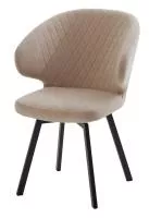 Стул ХИЛТОН 360 град., цвет B03 Бежевый, велюр / черный каркас