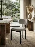 Стул МОСС, цвет H-09 Светло-серый, велюр / черный каркас