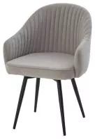 Стул ШЕЛЛ 360 град. поворот. цвет B22 Серый, велюр / черный каркас