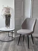 Стул РОССО 360 град. поворот. B22 Серый, велюр / черный каркас, М-City