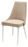 Стул NEPAL-P БЕЖЕВЫЙ #5, велюр/ белый каркас М-City