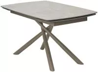 Стол РИВОЛИ (RIVOLI) 140 цвет ЛАТТЕ МАТОВЫЙ (MATT LATTE STONE SOLID CERAMIC) / ТАУПЕ, ®DISAUR
