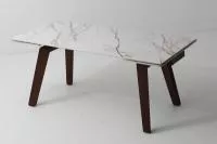 Стол BETIS 180 MATTE GILDED WHITE SOLID CERAMIC / Орех, ®DISAUR