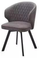 Стул СКАТ (SKAT) 360 град. поворот. цвет B28 Темно-серый, велюр / черный каркас