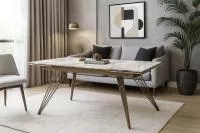 Стол ACERRA NEW 160 GLOSS GRAND JADE SOLID CERAMIC/ каркас цвета шампань, ®DISAUR