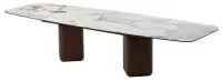 Стол ТЕРРА (TERRA) 240-360 Бежевый мрамор TL-331, испанская керамика / орех, ®DISAUR