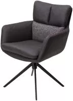 Стул LUIS 360 град. поворот Серый Maison 99# / OTE COBBLE 457 / черный каркас, ®DISAUR Стул LUIS 360 град. поворот Серый Maison 99# / OTE COBBLE 457 / черный каркас, ®DISAUR