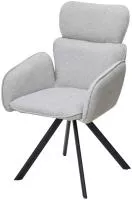 Стул LONG 360 град. поворот. NS10 Серый, букле / черный каркас, М-City
