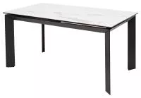 Стол CREMONA 140 MATTE STATUARIO Белый мрамор матовый, керамика/ черный каркас, ®DISAUR